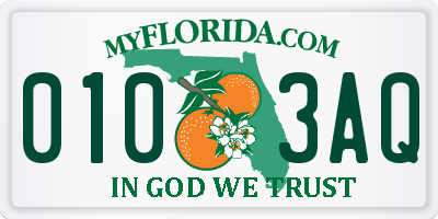 FL license plate 0103AQ