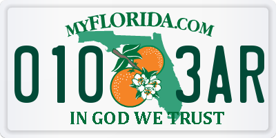 FL license plate 0103AR