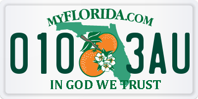 FL license plate 0103AU