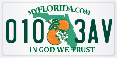 FL license plate 0103AV