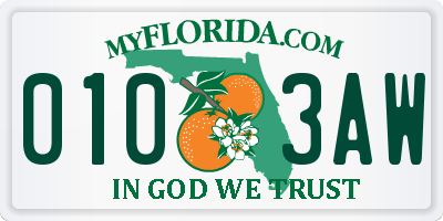 FL license plate 0103AW