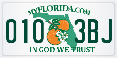 FL license plate 0103BJ
