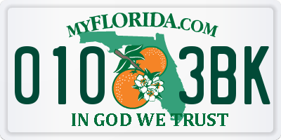 FL license plate 0103BK