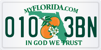FL license plate 0103BN