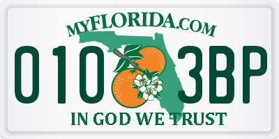 FL license plate 0103BP