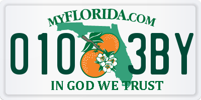 FL license plate 0103BY