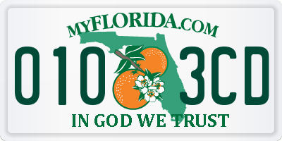 FL license plate 0103CD