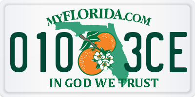FL license plate 0103CE