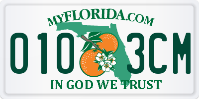 FL license plate 0103CM