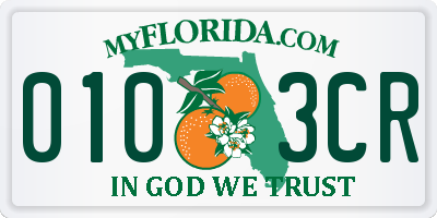 FL license plate 0103CR