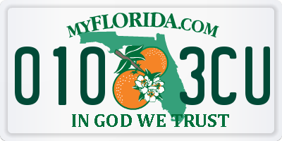 FL license plate 0103CU