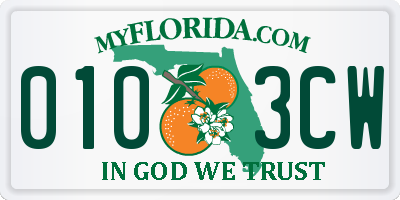FL license plate 0103CW