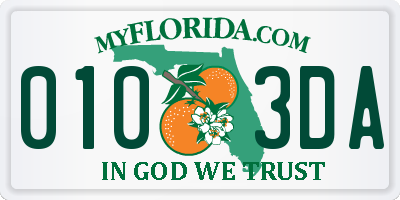 FL license plate 0103DA
