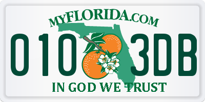 FL license plate 0103DB