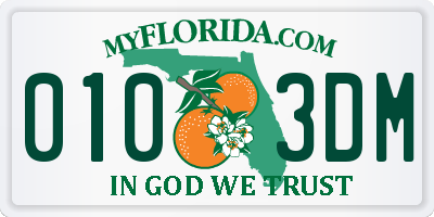 FL license plate 0103DM