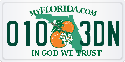 FL license plate 0103DN