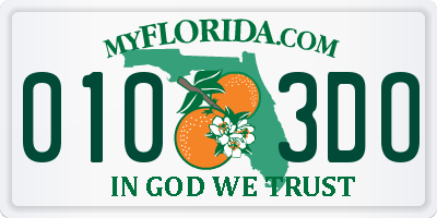 FL license plate 0103DO