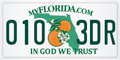 FL license plate 0103DR