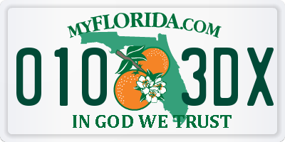 FL license plate 0103DX