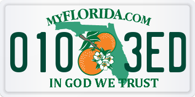 FL license plate 0103ED