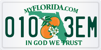 FL license plate 0103EM