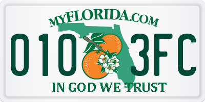FL license plate 0103FC