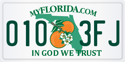 FL license plate 0103FJ
