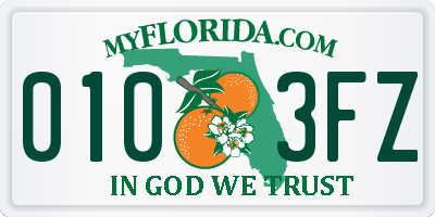 FL license plate 0103FZ