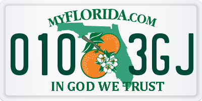 FL license plate 0103GJ