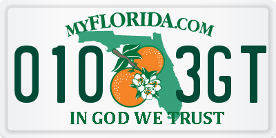 FL license plate 0103GT