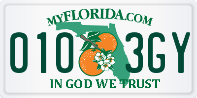 FL license plate 0103GY