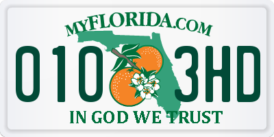 FL license plate 0103HD