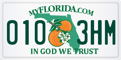FL license plate 0103HM