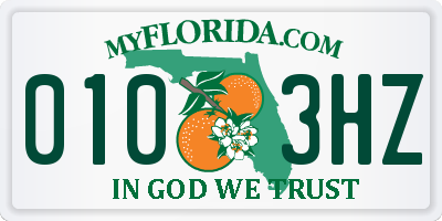 FL license plate 0103HZ