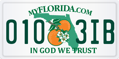 FL license plate 0103IB