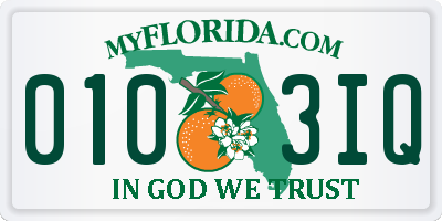 FL license plate 0103IQ