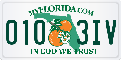 FL license plate 0103IV