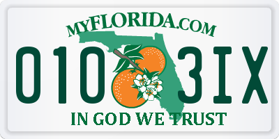 FL license plate 0103IX
