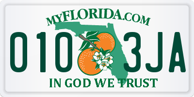 FL license plate 0103JA