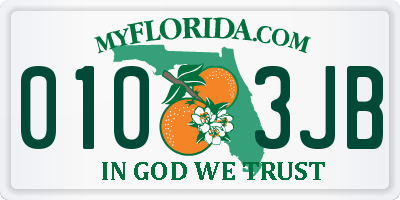 FL license plate 0103JB
