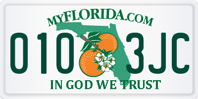 FL license plate 0103JC