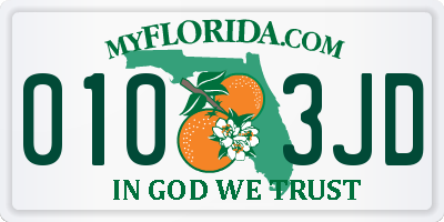 FL license plate 0103JD