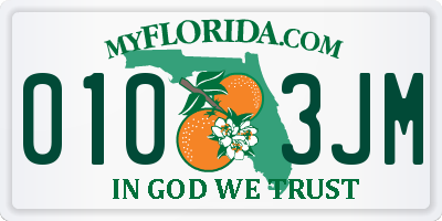 FL license plate 0103JM