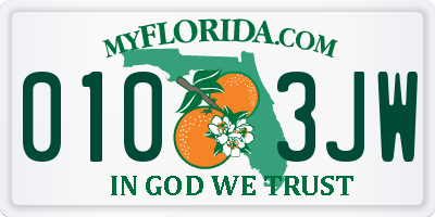 FL license plate 0103JW