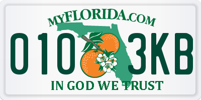FL license plate 0103KB