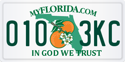 FL license plate 0103KC