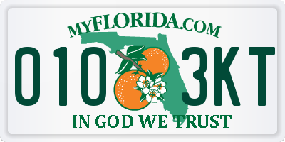 FL license plate 0103KT