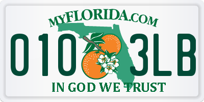 FL license plate 0103LB