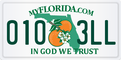 FL license plate 0103LL