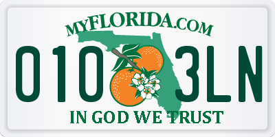 FL license plate 0103LN